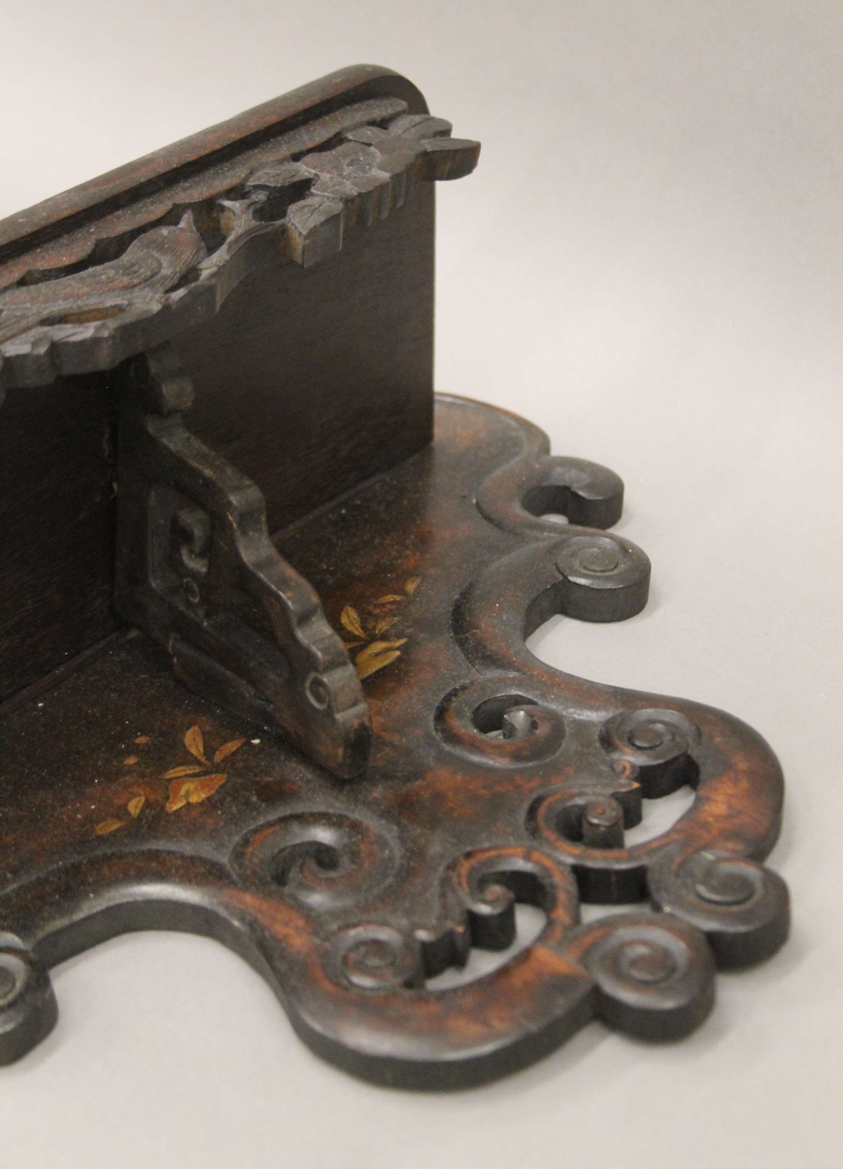 A 19th century shibayama carved wall hanging unit. 75 cm high. - Image 5 of 6