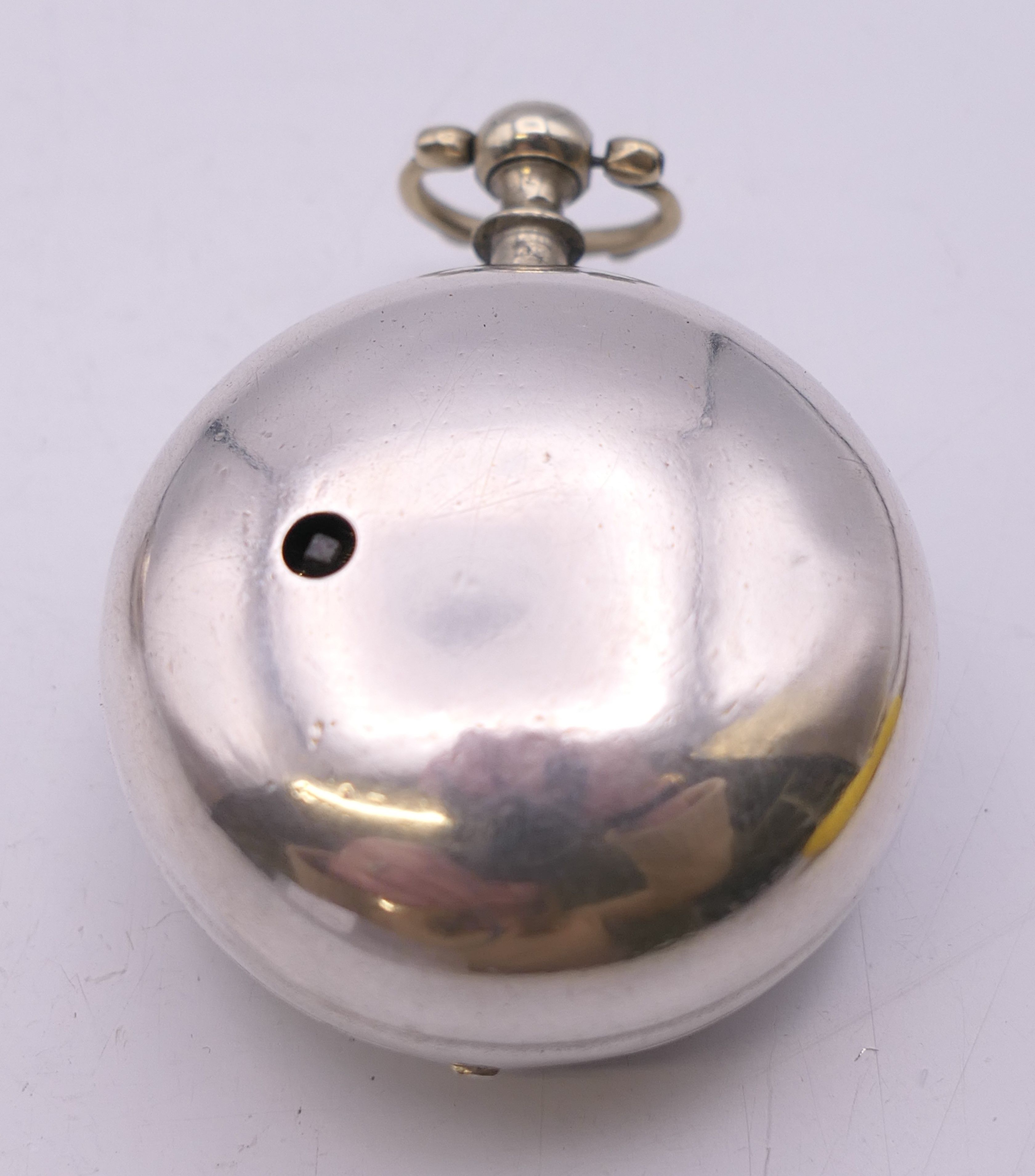 A silver pair cased pocket watch, movement marked Saml. Lingwood, Halesworth. 5.5 cm diameter. - Image 6 of 12