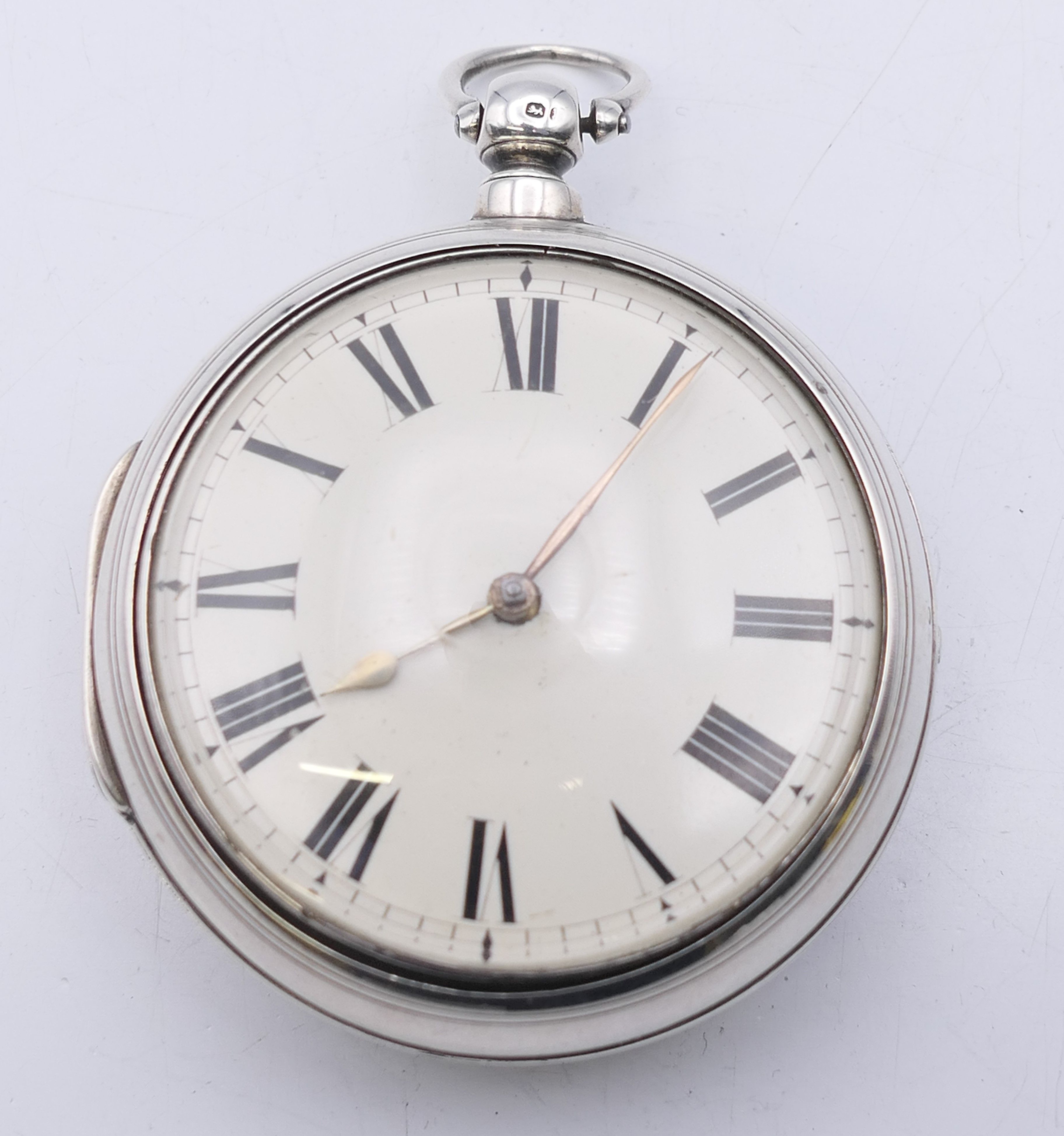 A W Tanner Watchmaker silver pair cased pocket watch, hallmarked Chester 1876, serial number 172.