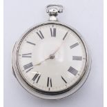 A W Tanner Watchmaker silver pair cased pocket watch, hallmarked Chester 1876, serial number 172.