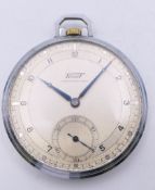 An Art Deco Tissot Antimagnetique stainless steel pocket watch, the reverse inscribed CPL.H.