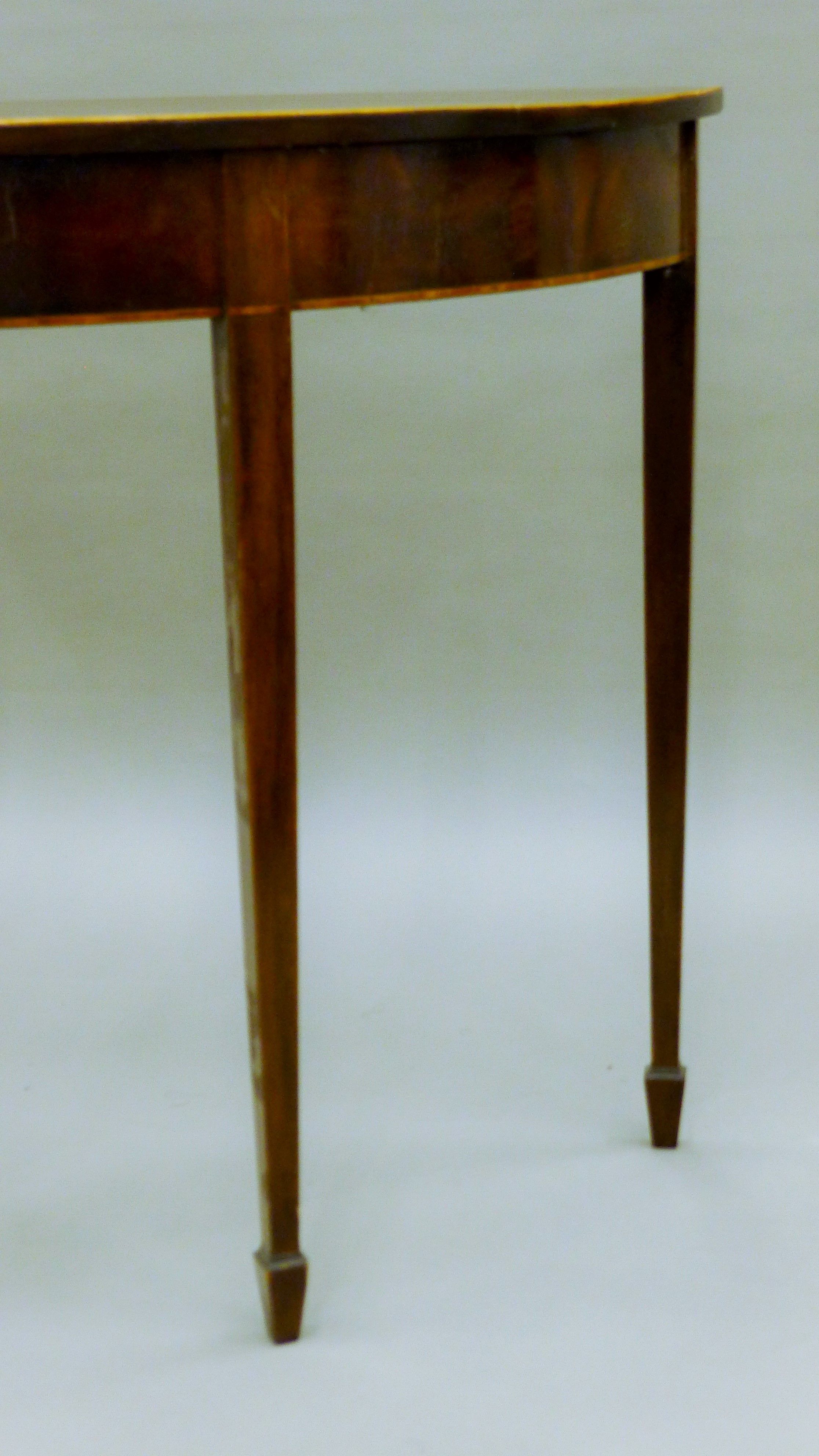 A 19th century mahogany demi lune side table. 91.5 cm wide. - Image 4 of 4