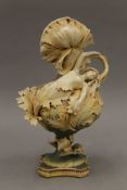 An Art Nouveau Bohemian porcelain ewer. 27.5 cm high.