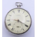 A Cooper of Colchester silver cased open face pocket watch. 5.25 cm diameter.