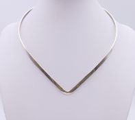 A 925 silver torque form necklace. 18.4 grammes.