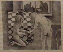 JAMES FARMER, Female Nudes, print, framed and glazed, and another by the same artist. The former 29.