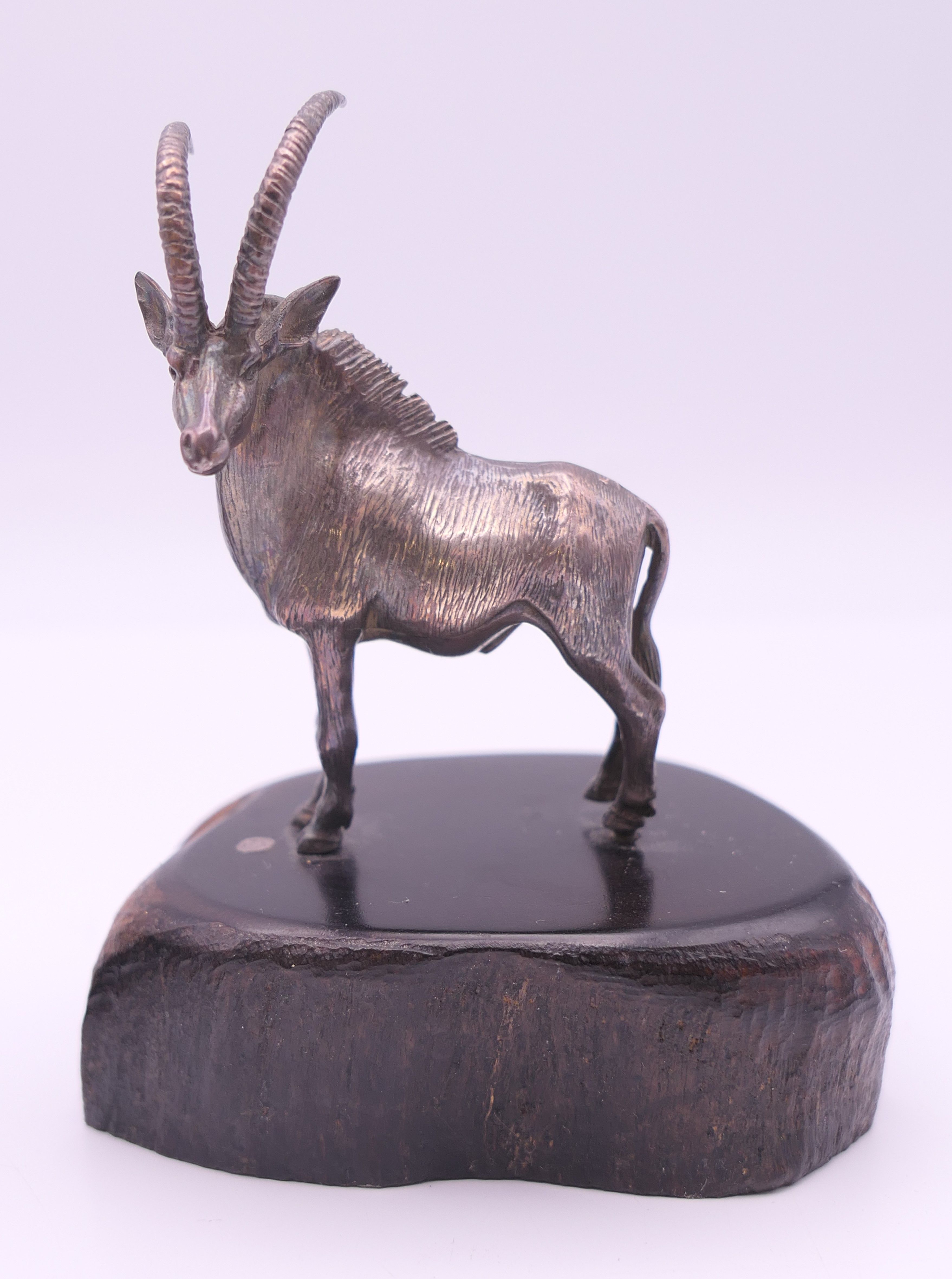 Five Patrick Mavros small silver model animals, three mounted on wooden plinth bases. The largest 8. - Image 2 of 15