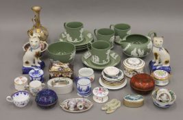 A quantity of ceramics, including Wedgwood coffee cans, various miniatures, etc.