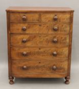A Victorian mahogany bow front chest of drawers. 103 cm wide.