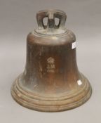 An RAF scramble bell, stamped A.M 1940. 30 cm high.