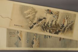 Two Chinese watercolour scrolls. The largest 32 cm wide.