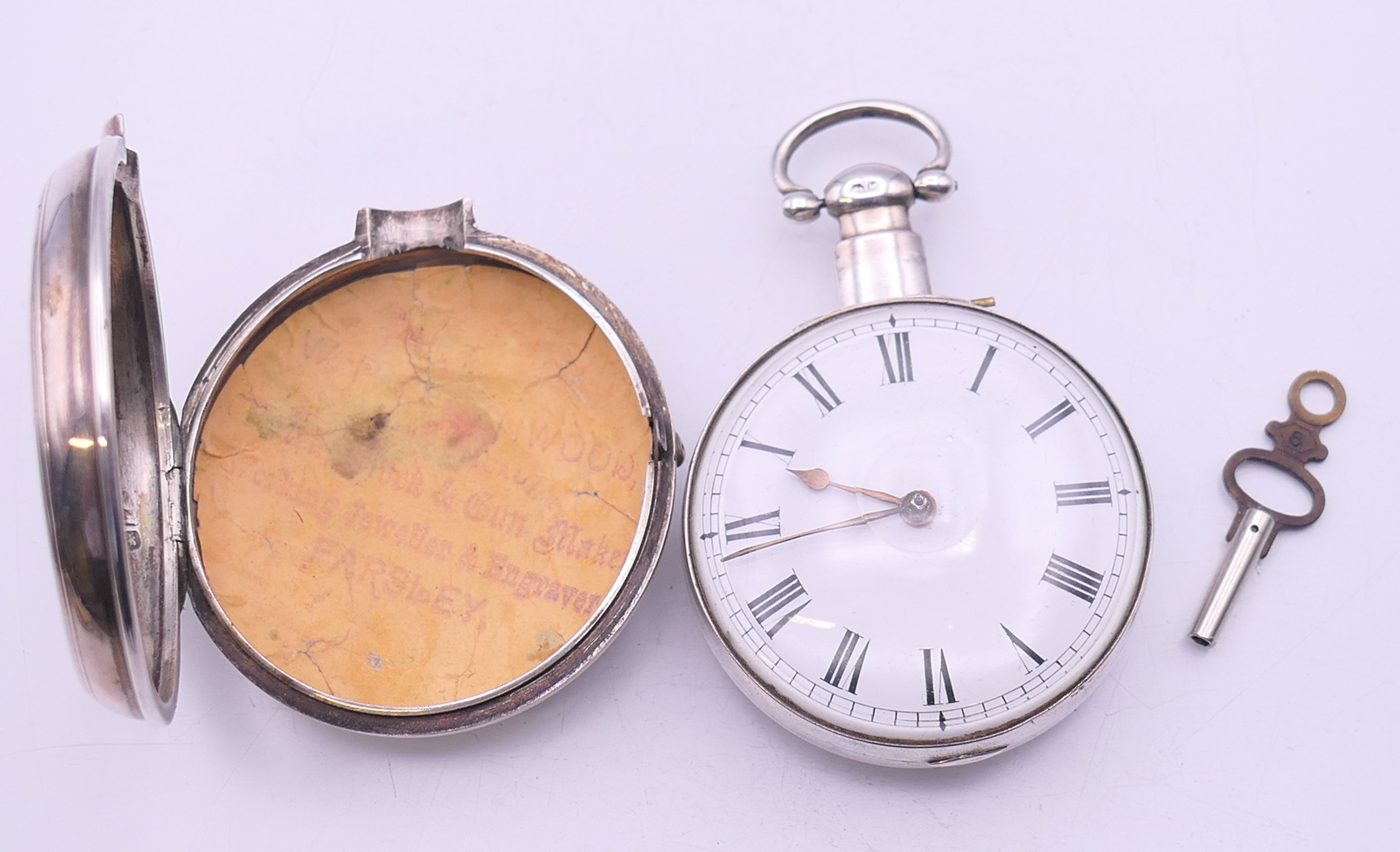 A J Robins silver pair cased pocket watch, London 1825, numbered 3897, - Image 4 of 9