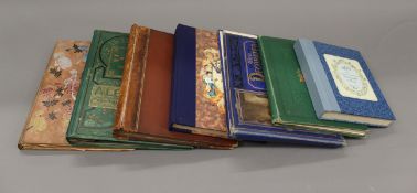 A box of Victorian and later scrap albums.