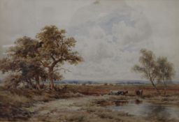 H H PARKER, In the Chertsey Meadows, watercolour, framed and glazed. 54 x 37 cm.