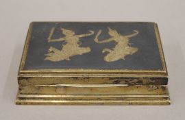 A Siamese sterling silver cigarette box. 15 cm wide.