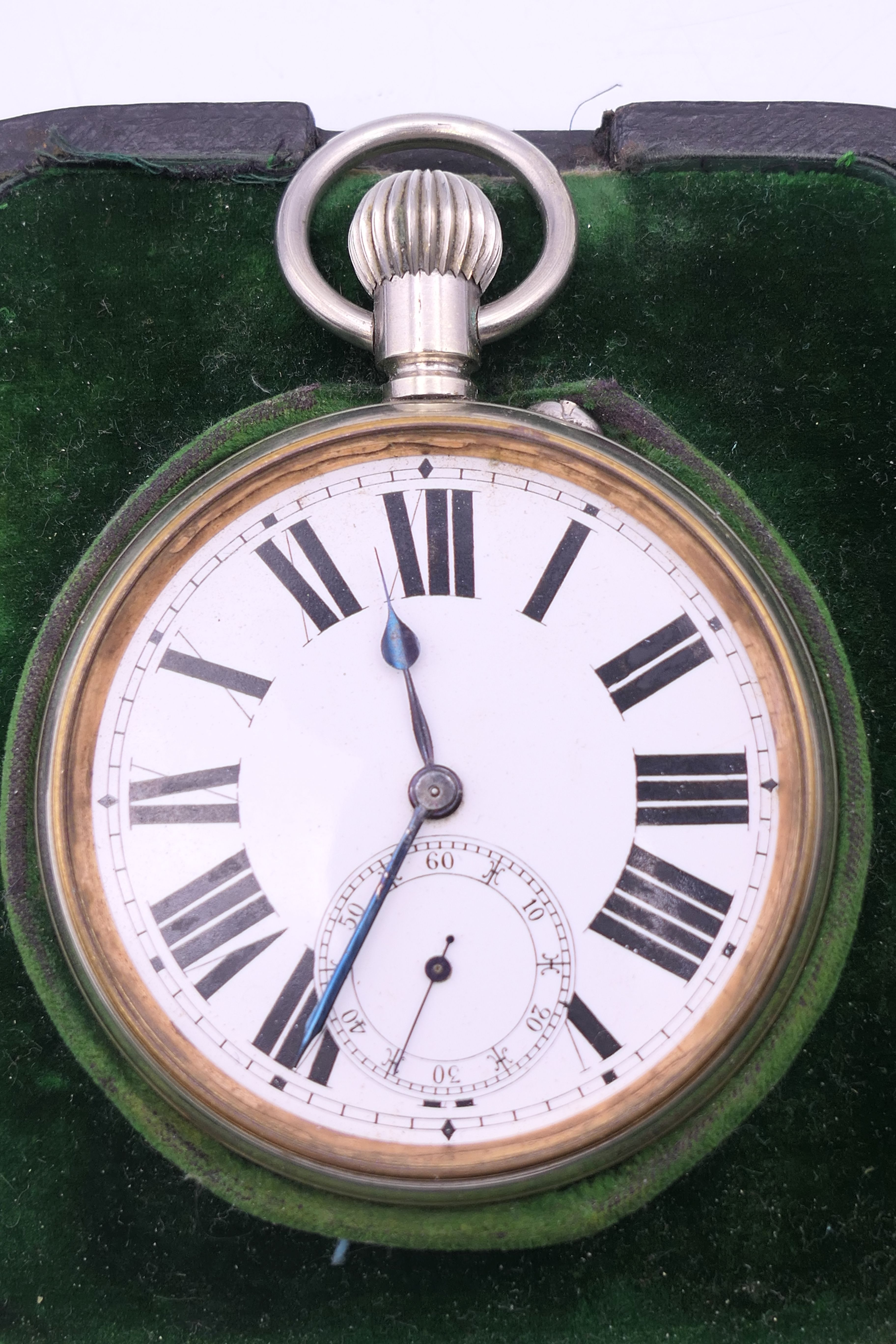 A silver plated Goliath pocket watch housed in a silver mounted case inscribed Oct 8th 1912. - Image 3 of 13