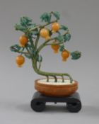 A Chinese hardstone and jade tree. 19 cm high.