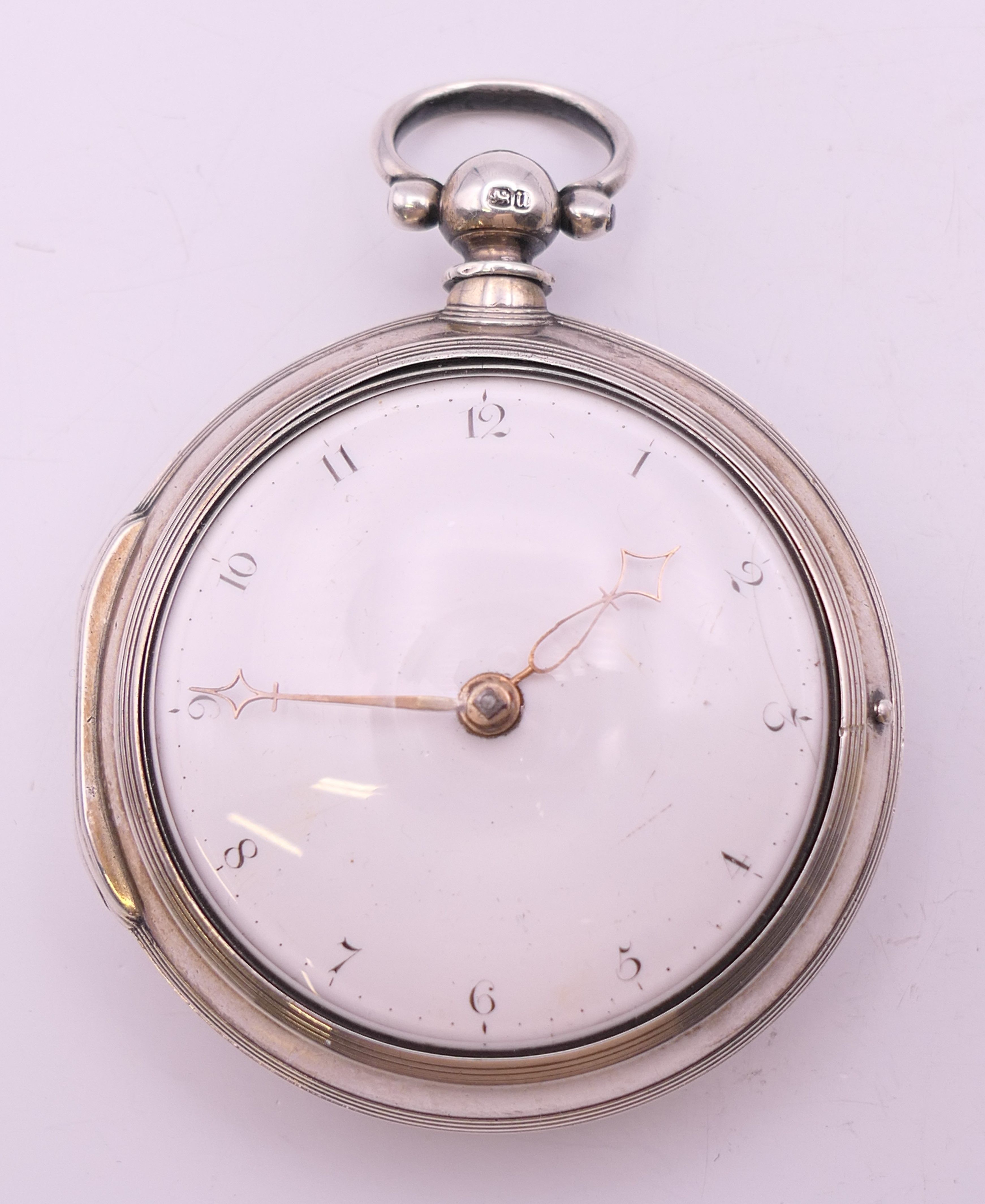 A silver pair cased pocket watch, Thomas Webb Watchmaker, William Russell case,