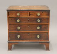 A 19th century mahogany miniature chest of drawers. 36.5 cm wide.