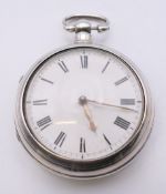 A Hopwood & Son of Colchester silver pair cased pocket watch,