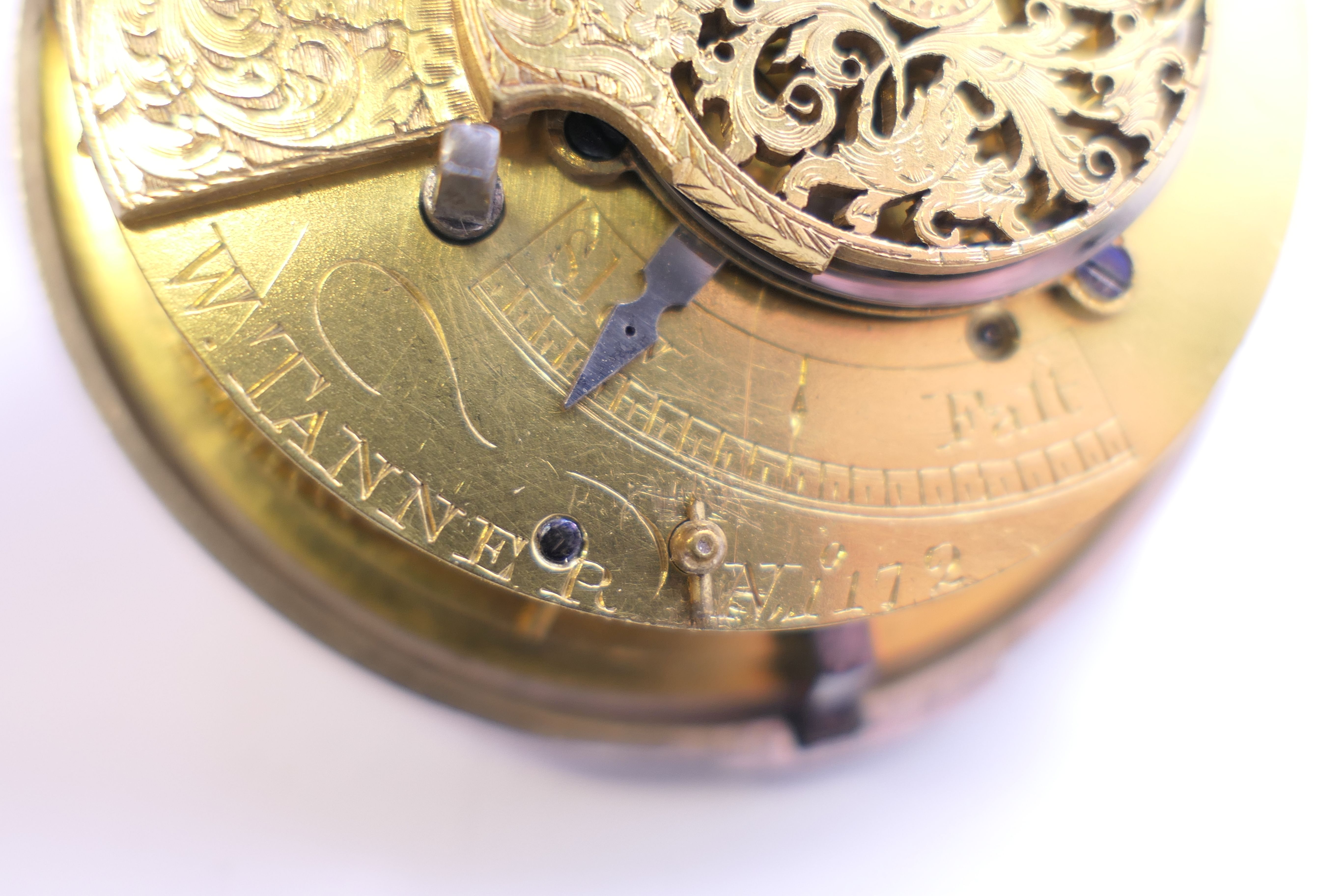 A W Tanner Watchmaker silver pair cased pocket watch, hallmarked Chester 1876, serial number 172. - Image 9 of 10