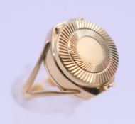 An 18 ct gold watch ring. Ring size N/O. 7.5 grammes total weight.