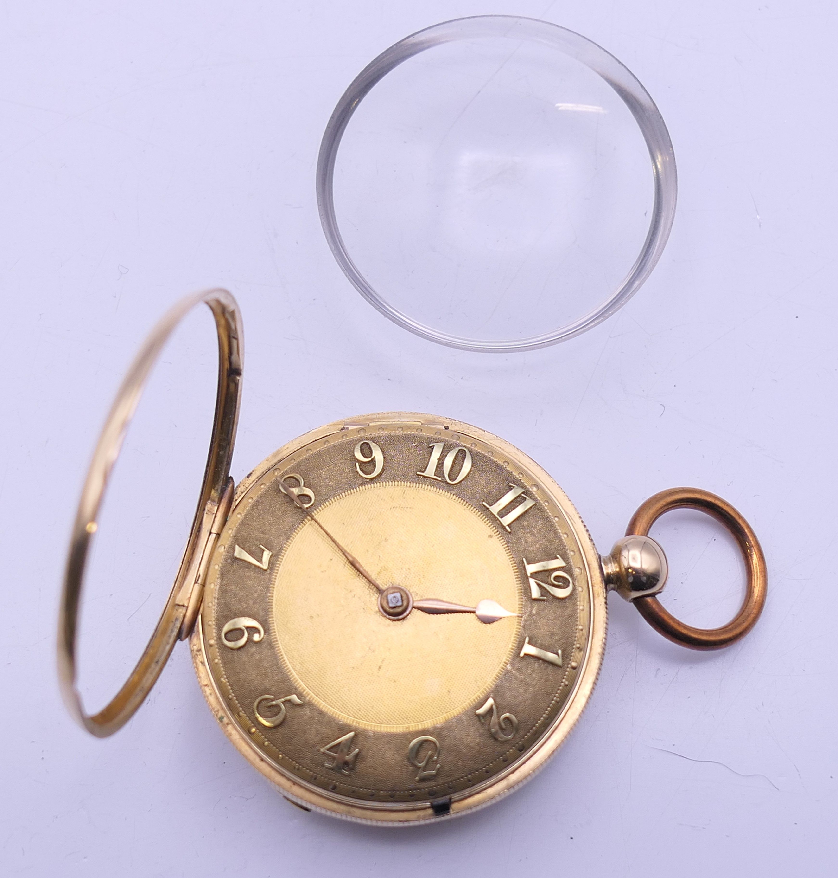 A Barwise 18 ct gold pocket watch, hallmarked for 1821. 4 cm diameter. 96.6 grammes total weight. - Image 5 of 11