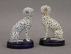 A pair of 19th century Staffordshire Dalmatians. 12.5 cm high.