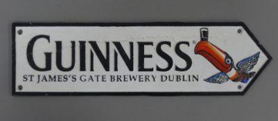 A cast iron Guinness sign. 38 cm long.