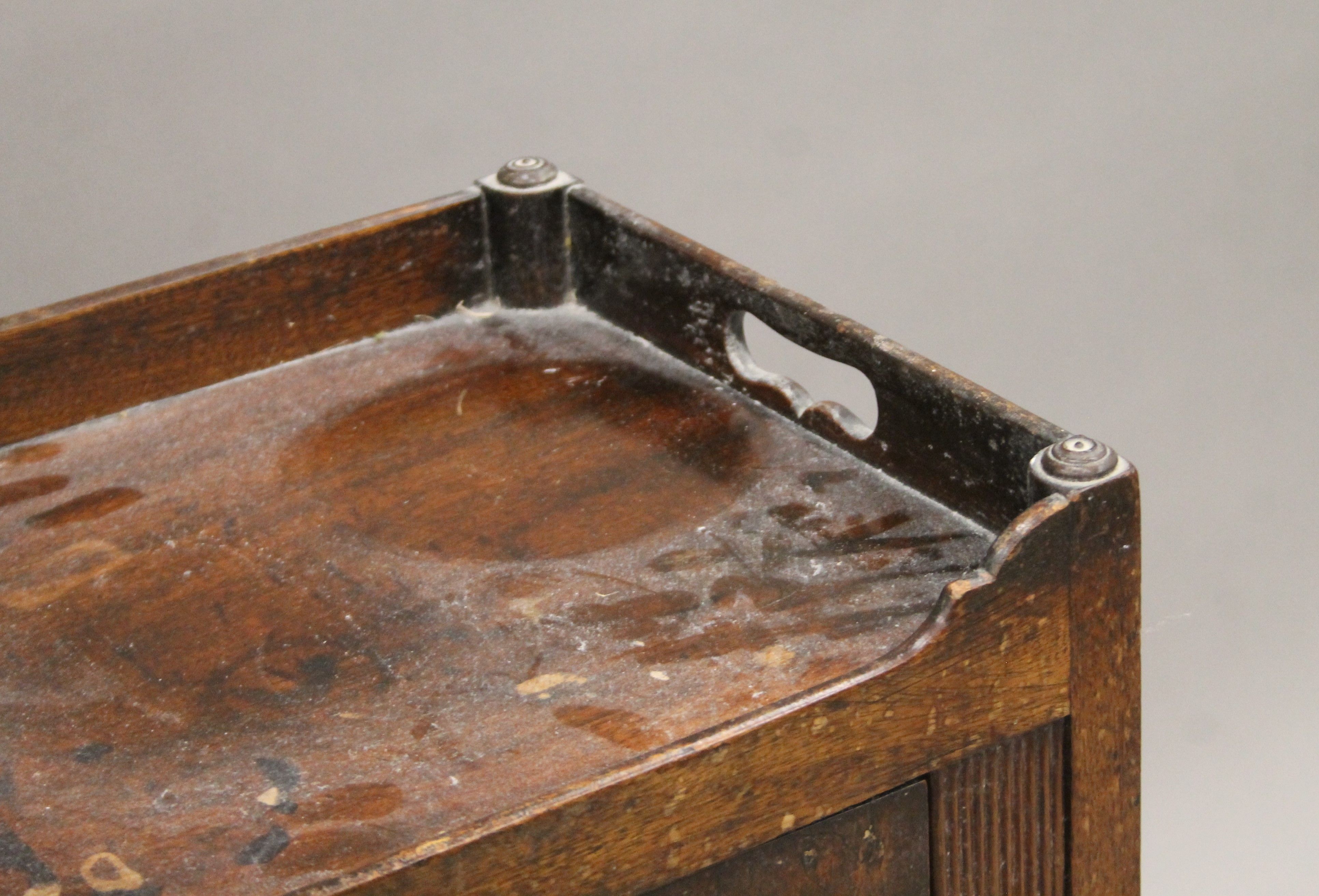 A 19th century mahogany bedside cupboard. 37.5 cm wide. - Image 3 of 5