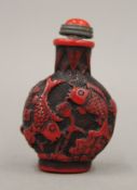 A Chinese snuff bottle. 7.5 cm high.