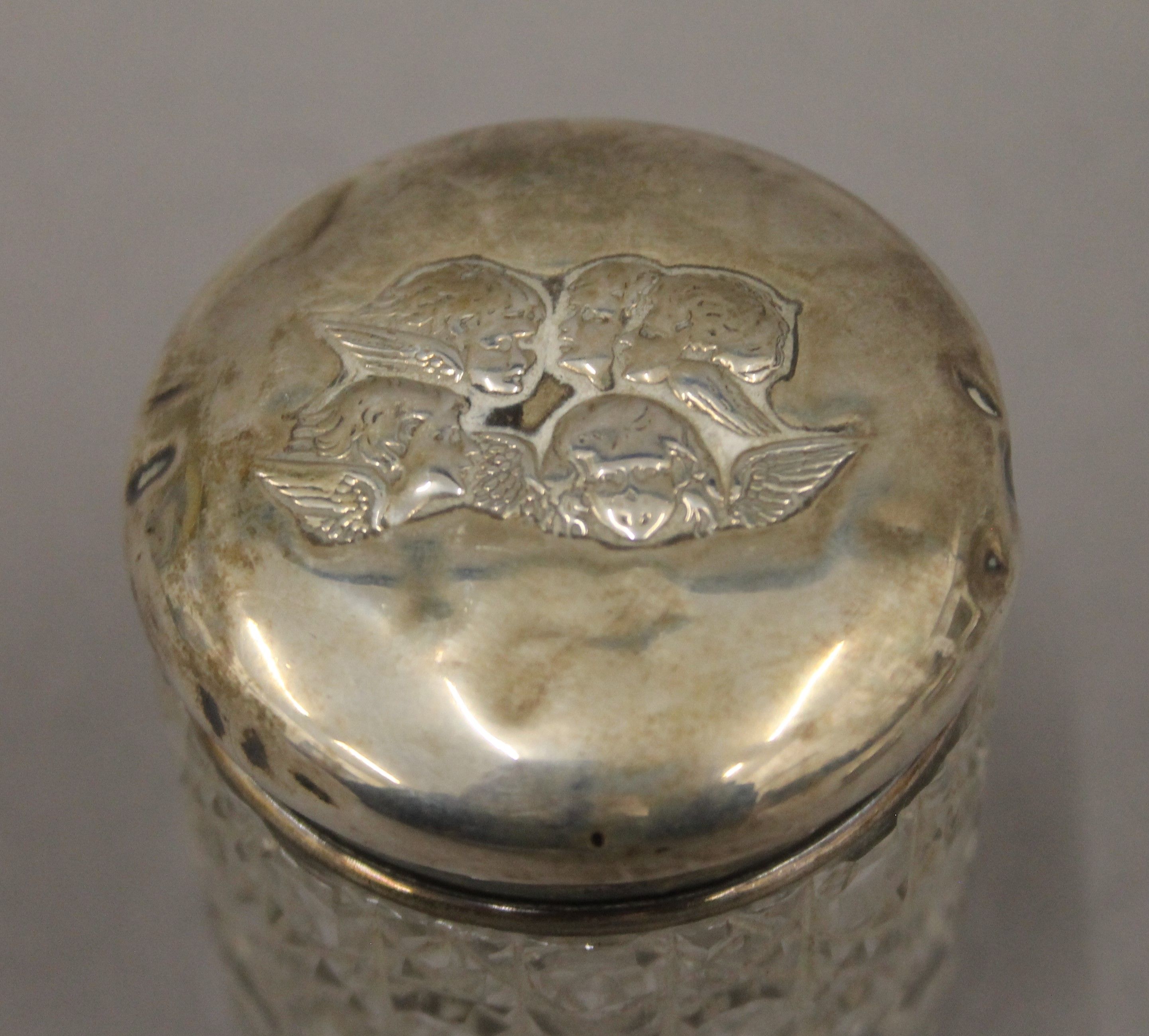 Five silver topped dressing table jars. The largest 9 cm long. - Image 4 of 19