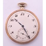 A 9 ct gold cased Dennison pocket watch, hallmarked for Birmingham 1951. 4.5 cm diameter. 49.