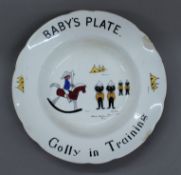 A vintage porcelain baby's plate. 20.5 cm diameter.