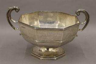 A silver rose bowl,