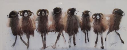 M A ROPER, Swaledale Sheep, limited edition print, signed and numbered 412/500, framed and glazed.