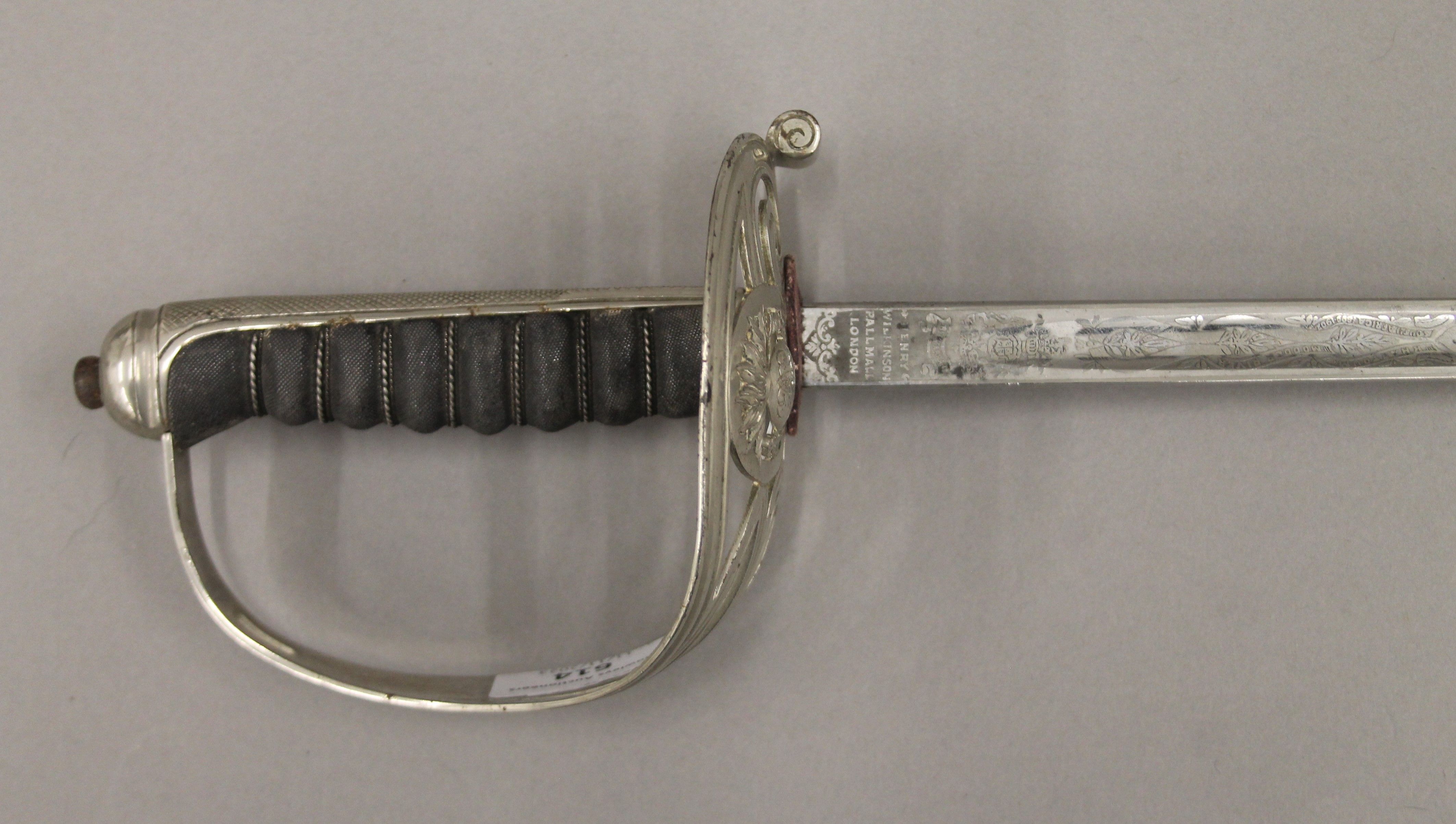 A George V Service sword in scabbard. 99 cm long. - Image 5 of 9