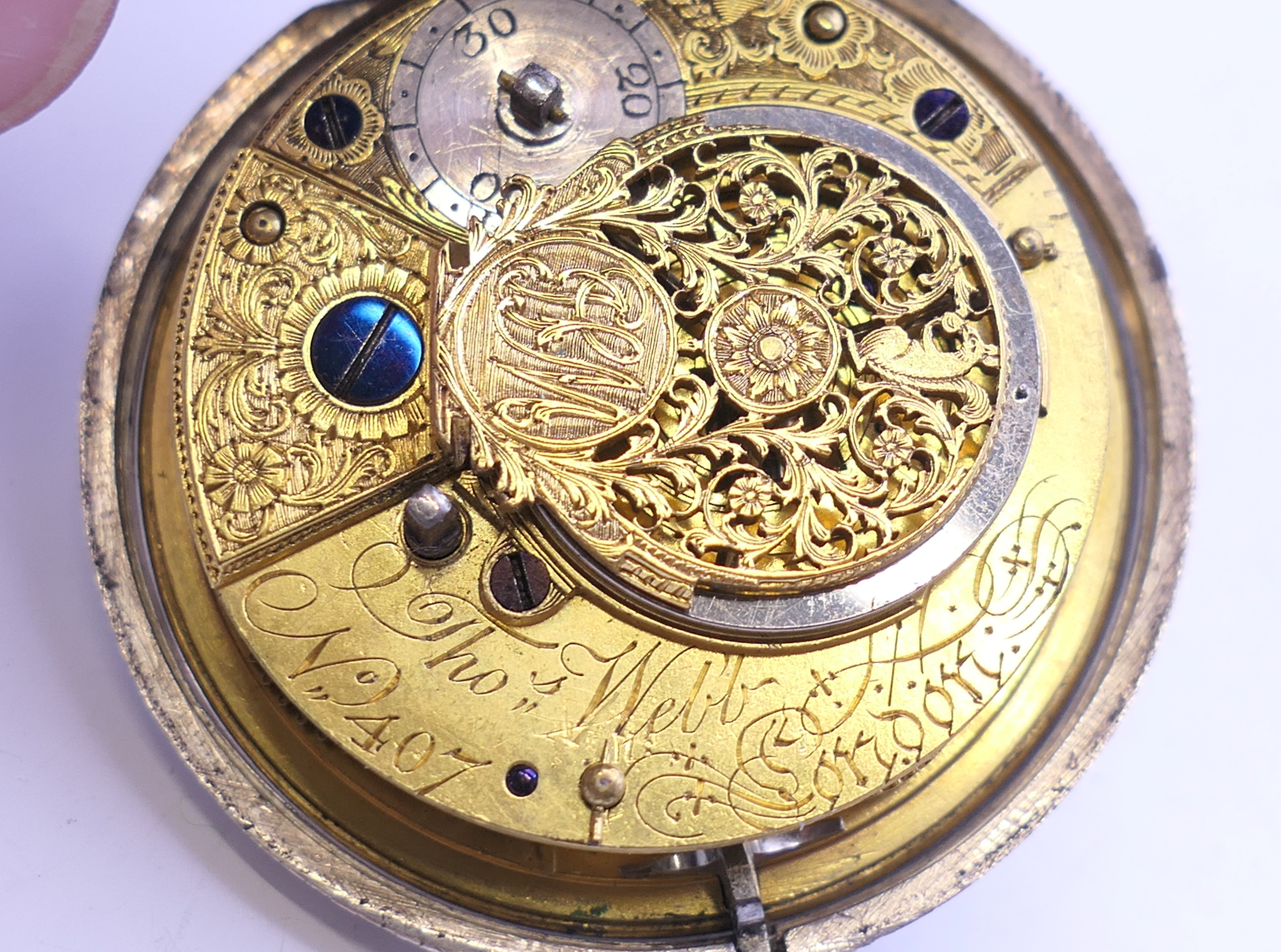 A silver pair cased pocket watch, Thomas Webb Watchmaker, William Russell case, - Image 9 of 11