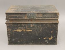 A small Victorian safe box. 38 cm wide.