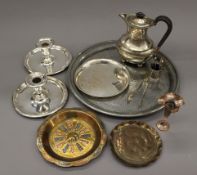 A quantity of various silver plate and metalware.