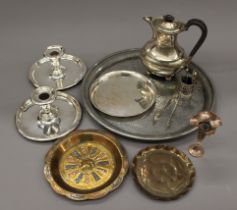 A quantity of various silver plate and metalware.