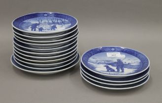 A quantity of Royal Copenhagen Christmas plates. 18 cm diameter.