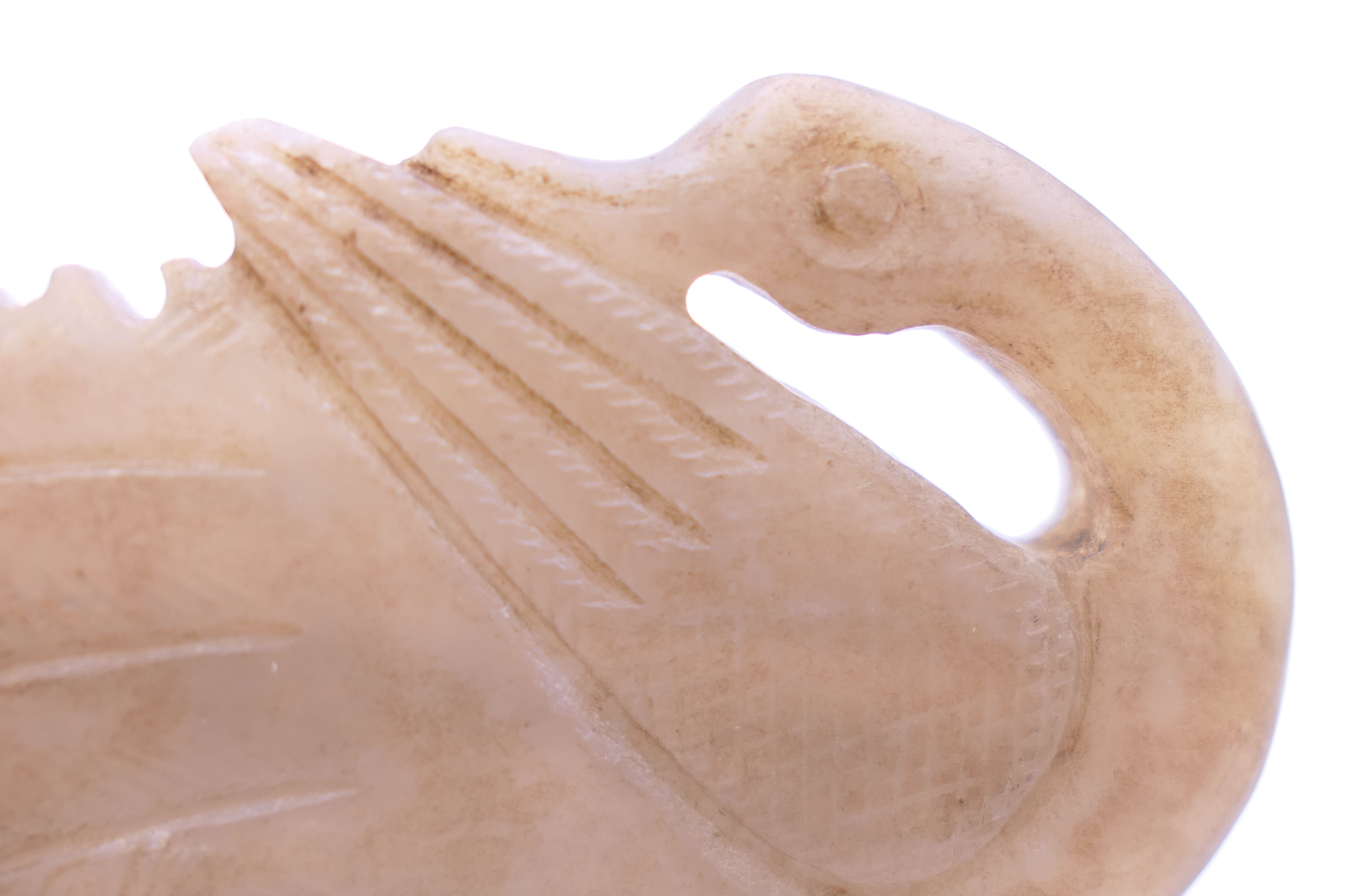 A Chinese light grey jade goose, Qing Dynasty. 5.5 cm long. - Image 5 of 5