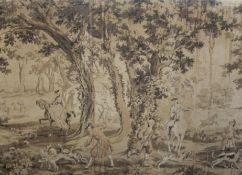 A large tapestry picture depicting a classic hunting scene. 192 x 136 cm.