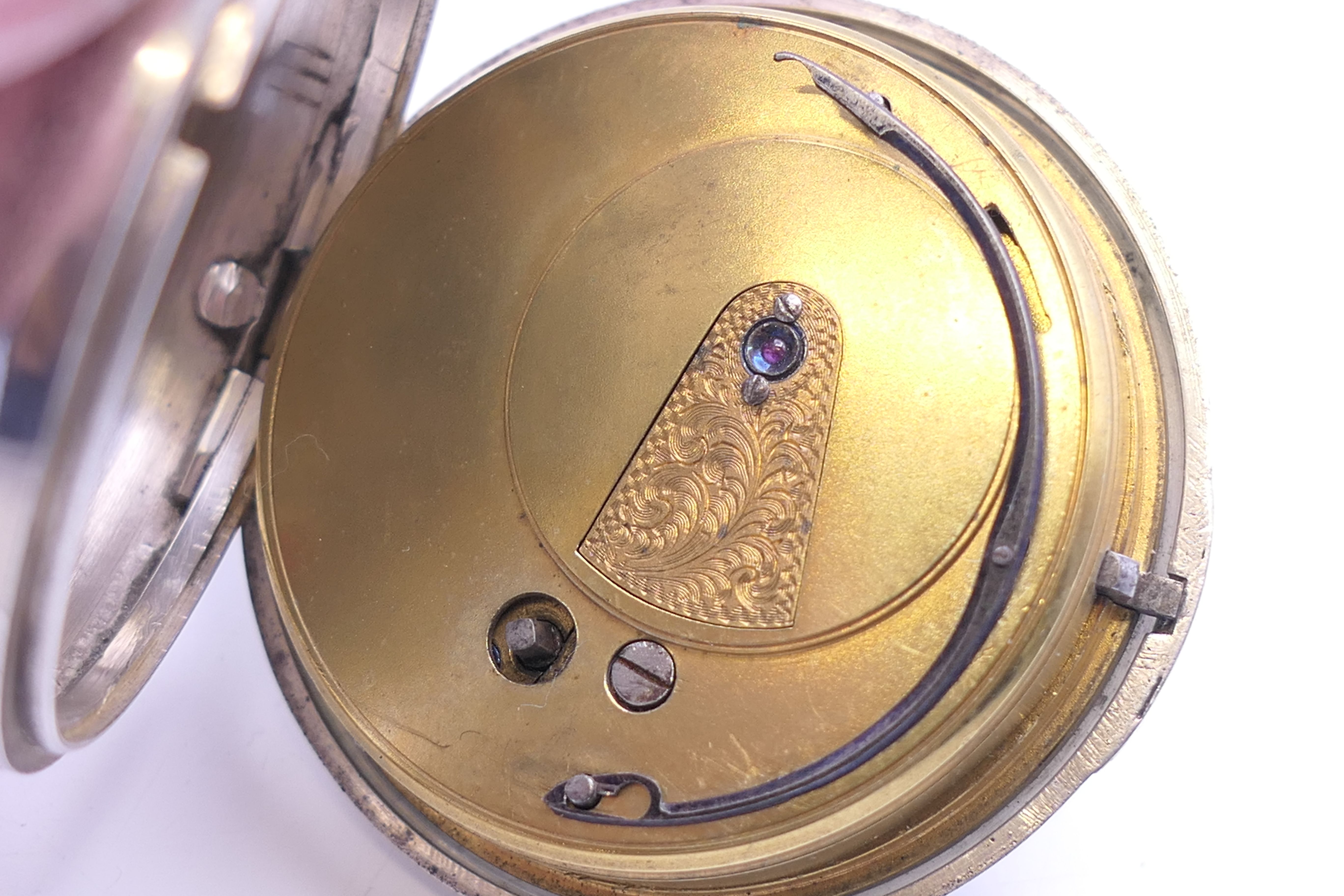 An H Samuel silver pair cased pocket watch, hallmarked for Chester 1887, serial number 67779. - Image 8 of 10