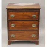 A 19th century mahogany chest of drawers with brushing slides. 69 cm wide.