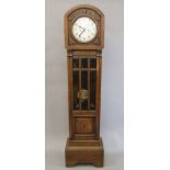 An early 20th century oak longcase clock. 179 cm high.