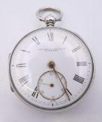 A Stewart Dawson & Co of Liverpool silver open faced pocket watch,