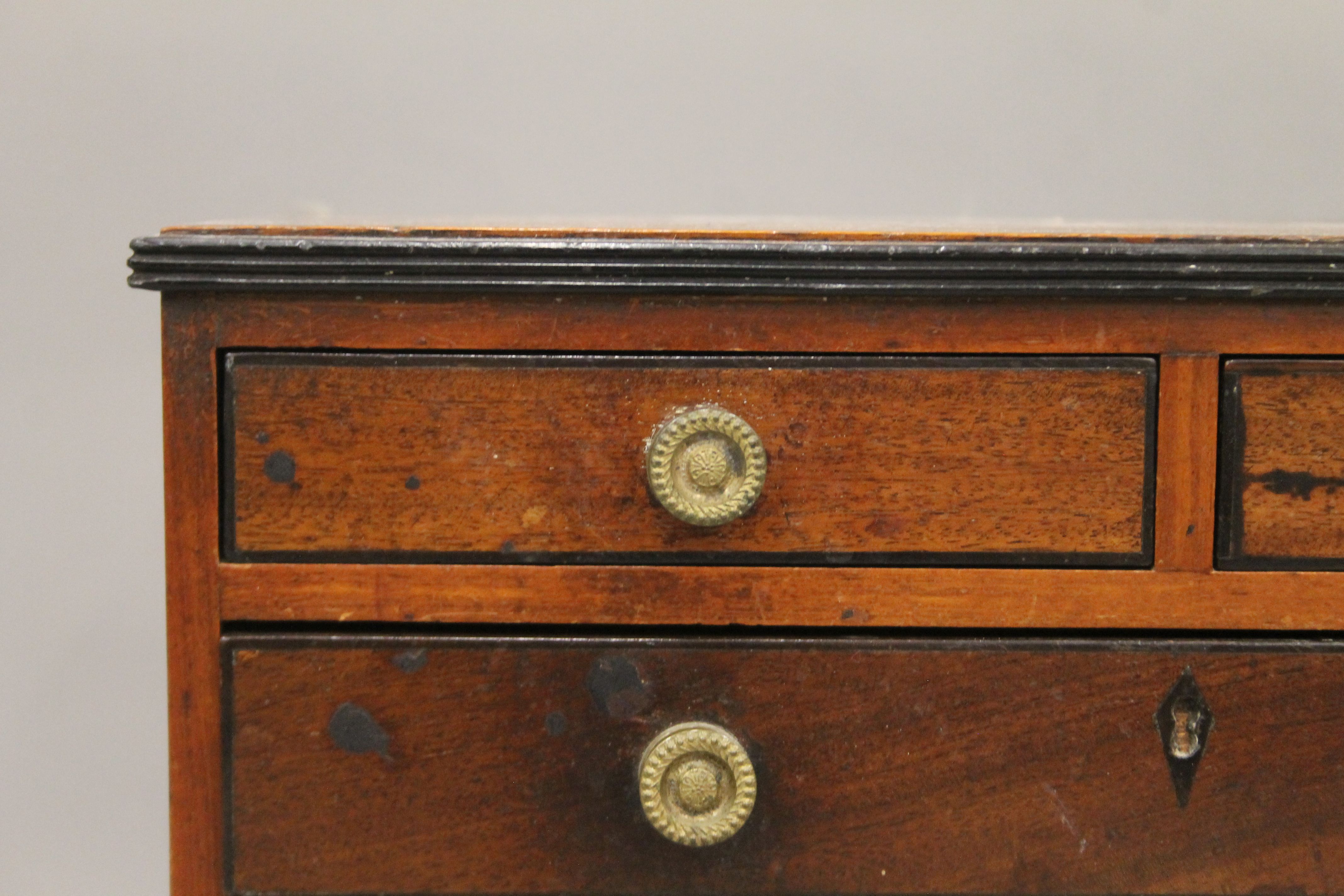 A 19th century mahogany miniature chest of drawers. 36.5 cm wide. - Image 4 of 6