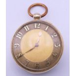 A Barwise 18 ct gold pocket watch, hallmarked for 1821. 4 cm diameter. 96.6 grammes total weight.